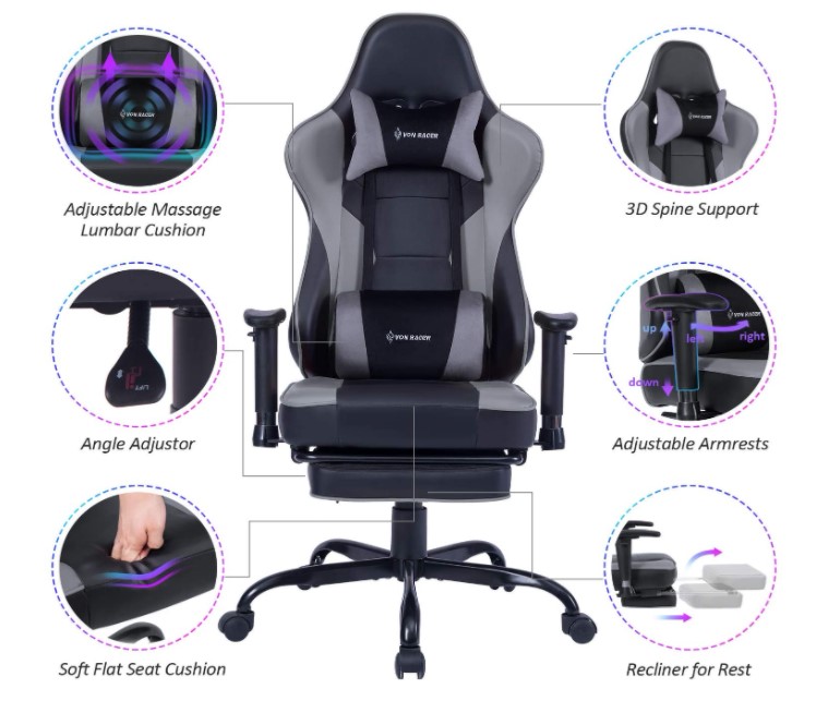 VON RACER Massage Gaming Chair Review in 2022