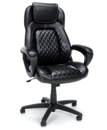 OFM ESS Collection Racing Style SofThread Leather High Back Office Chair