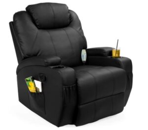 Best Choice Products Executive Faux Leather Swivel Electric Glider Massage Recliner Chair