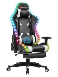 Goplus Massage Gaming Chair with RGB Light