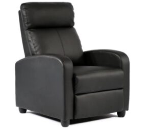 Wingback Recliner Chair Leather Single Modern Sofa Home Theater Seating for Living Room,Black