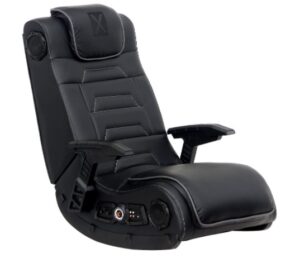 X Rocker Pro Series H3 Black Leather Vibrating Floor Video Gaming Chair For Back Pain