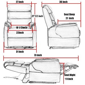 dimensions of a recliner