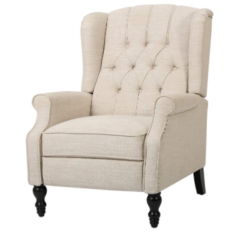 GDF Studio Elizabeth Tufted Fabric Recliner